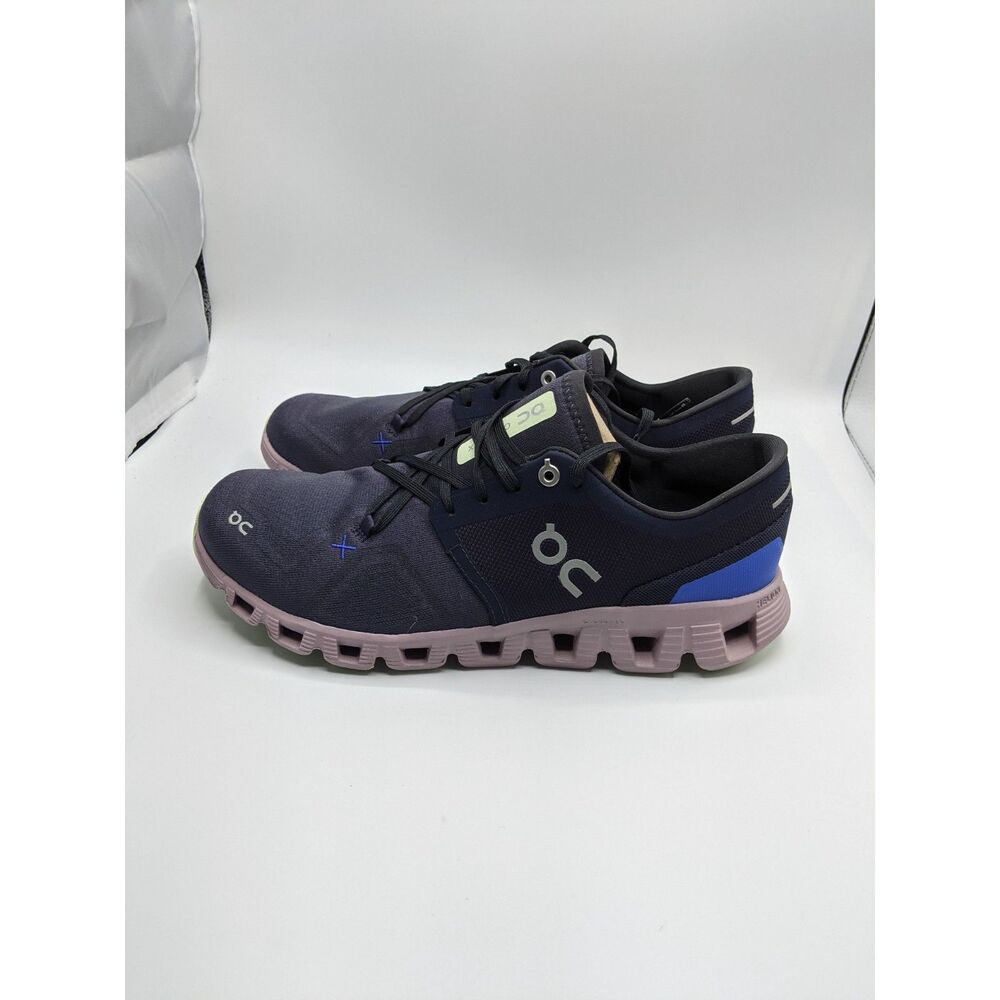 On Women's Cloud X 3 Sneakers, Midnight/Heron, 10.5 Medium US